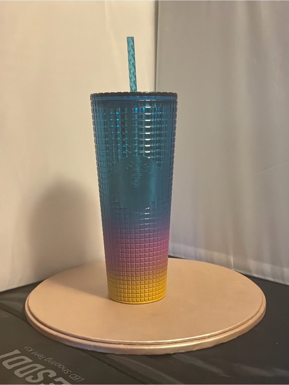 Starbucks Blue Purple Yellow Ombre Studded Cold Cup with Straw - Picture 3 of 3